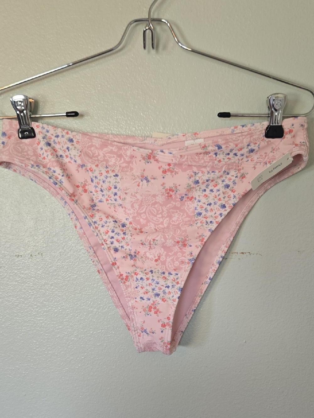 Hollister | NWT Pink Patchwork Cheeky Fit Curvy Bikini Bottom Size Medium